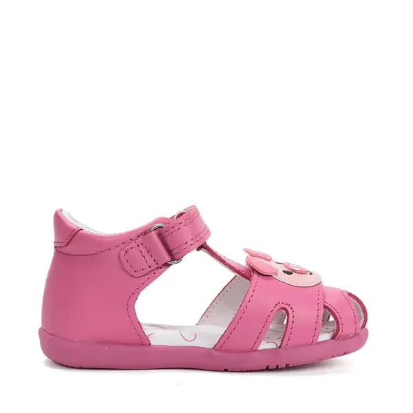 Sandale D.D. Step Fete, piele naturala, talpa flexibila, roz inchis, porcușor_G075-61516C-20_Pebebe