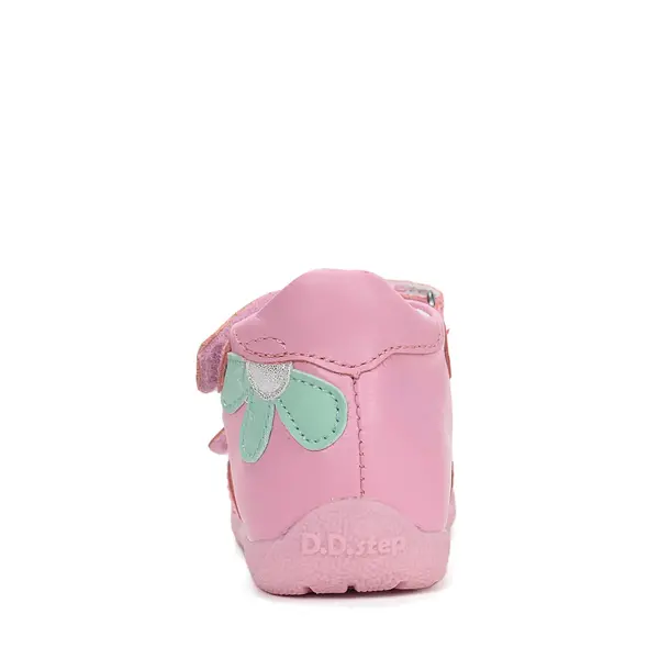 Sandale fete cu barete si ajustare cu 2 scaiuri, piele naturala, talpa flexibila, roz deschis, D.D.Step_G111-61400B-20_Pebebe