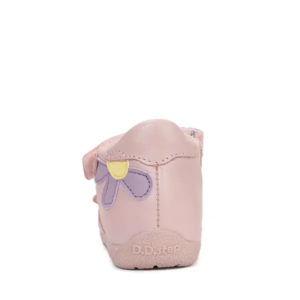 Sandale fete cu barete si ajustare cu 2 scaiuri, piele naturala, talpa flexibila, roz lila, D.D.Step_G111-61400A-20_Pebebe