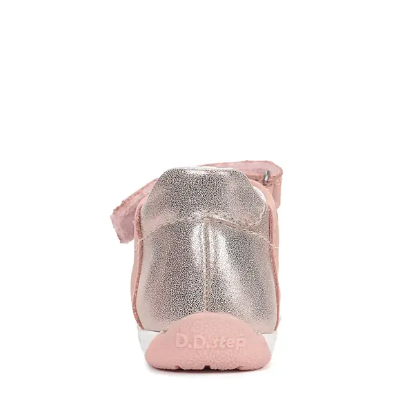 Sandale fete cu varf deschis, piele naturala, talpa flexibila, roz deschis, D.D. Step_G111-61179C-21_Pebebe