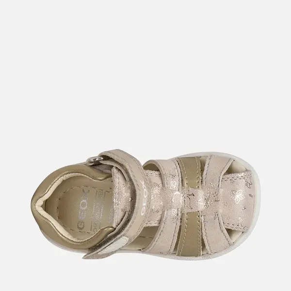 Sandale fete Geox, Macchia, Piele naturala, bej cu auriu_B254WB-007NF-C8560-18_Pebebe