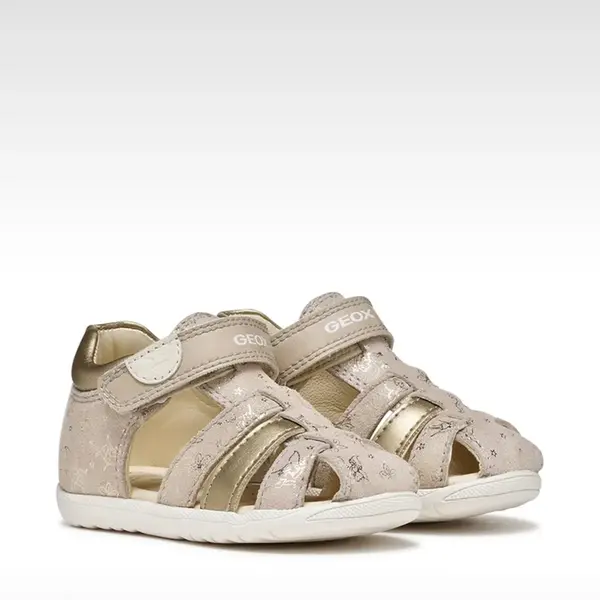 Sandale fete Geox, Macchia, Piele naturala, bej cu auriu_B254WB-007NF-C8560-18_Pebebe