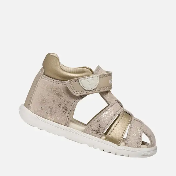 Sandale fete Geox, Macchia, Piele naturala, bej cu auriu_B254WB-007NF-C8560-22_Pebebe