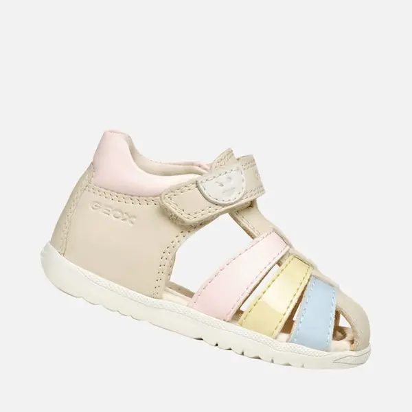 Sandale fete Geox, piele naturala, Macchia, Bej_B254WB-08502-C1M2M-18_Pebebe