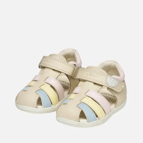 Sandale fete Geox, piele naturala, Macchia, Bej_B254WB-08502-C1M2M-18_Pebebe