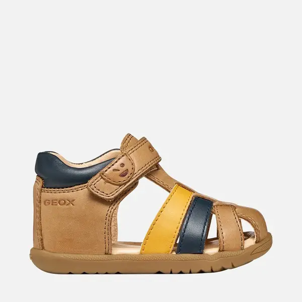 Sandale fete Geox, Macchia, Piele naturala, maro cognac_B254VA-0CL78-CT6F4-19_Pebebe