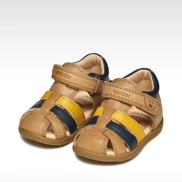 Sandale fete Geox, Macchia, Piele naturala, maro cognac_B254VA-0CL78-CT6F4-19_Pebebe