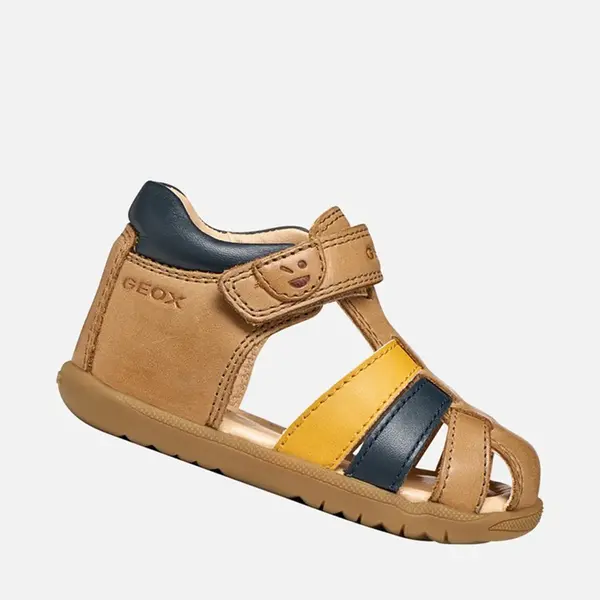 Sandale fete Geox, Macchia, Piele naturala, maro cognac_B254VA-0CL78-CT6F4-19_Pebebe