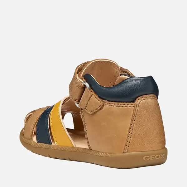 Sandale fete Geox, Macchia, Piele naturala, maro cognac_B254VA-0CL78-CT6F4-19_Pebebe