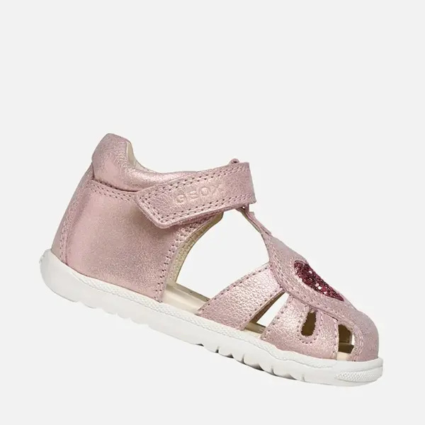 Sandale fete Geox, piele naturala, Macchia, Roz cu inimioara_B654WA-0MAEW-C8172-19_Pebebe