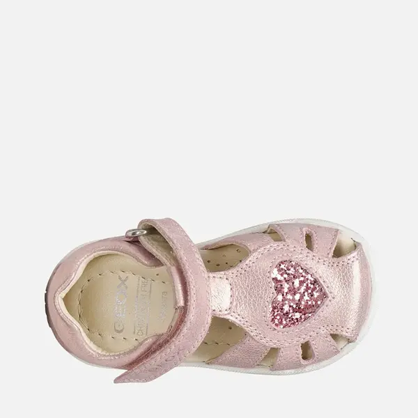Sandale fete Geox, piele naturala, Macchia, Roz cu inimioara_B654WA-0MAEW-C8172-19_Pebebe