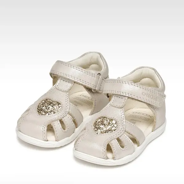 Sandale fete Geox, piele naturala, Macchia, crem sidef cu inimioara_B654WA-0MAEW-C0262-22_Pebebe