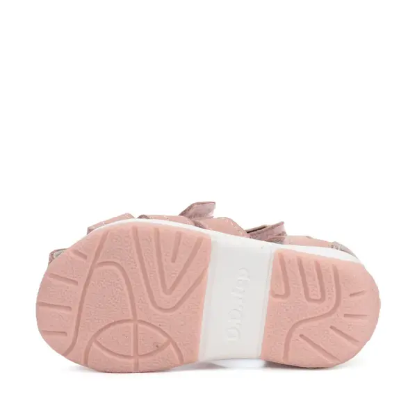 Sandale fete cu barete si ajustare cu 2 scaiuri, piele naturala, talpa flexibila, roz, D.D.Step_G111-61843C-20_Pebebe