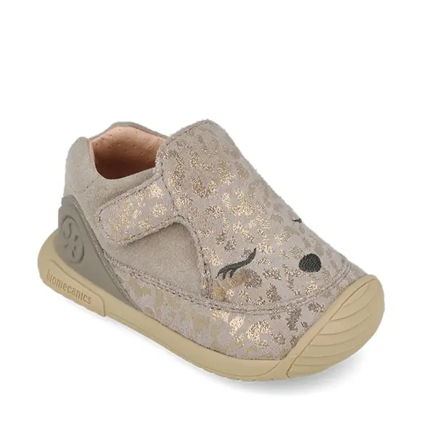 Pantofi Biomecanics, fete, piele naturala, Biogateo Casual, gri sidef imprimeu pisicuta_261105-A154-19_Pebebe