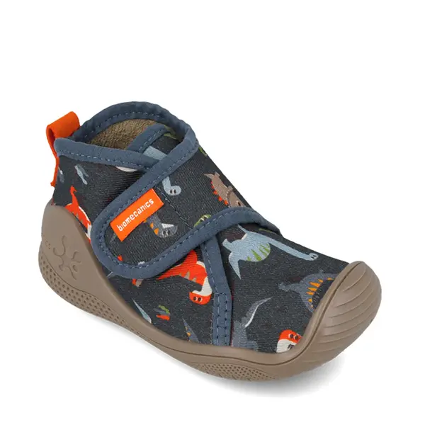 Pantofi Biomecanics Biohome, fete, material textil, sustinere calcai, roz cu imprimeu_261184-A089-19_Pebebe