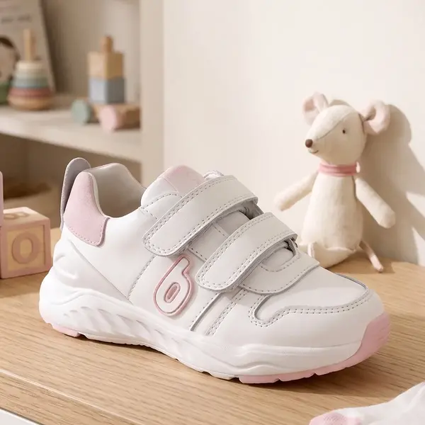 Pantofi Biomecanics fete, Bioevolution Sport, alb cu roz, talpă flexibilă, velcro_261030-B113-26_Pebebe