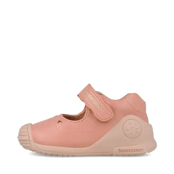 Pantofi fete, piele naturala, Biogateo Casual, roz print inimioare, Biomecanics_261100-B193-20_Pebebe