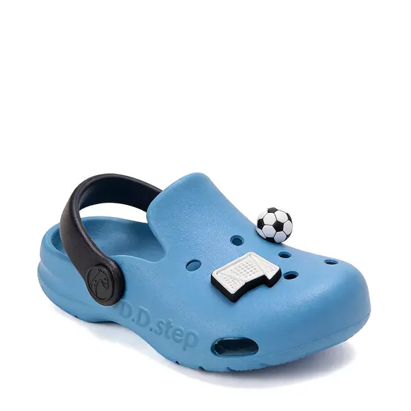 Papuci Cauciuc D.D Step albastru cu minge de fotbal_J109-61661-24/25_Pebebe