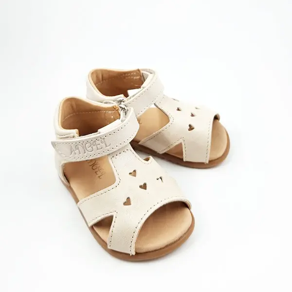 Sandale din piele naturala, talpa flexibila, barefoot, crem sidef_RO-800-2-18_Pebebe