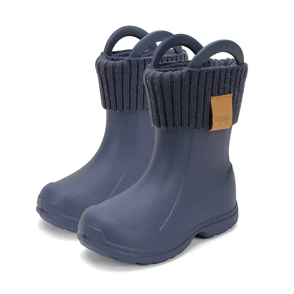 Cizme de ploaie pentru baieti,  D.D.Step, bleumarin, din cauciuc cu interior textil detașabil, brant termic_SI106-52820-20/21_Pebebe