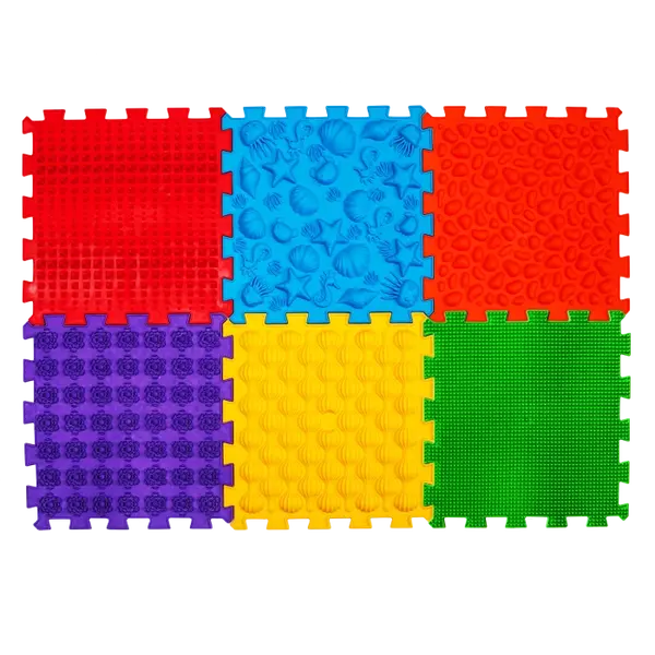 Covoraș ortopedic pentru masaj 6 elemente, Puzzle, elemente marine_4820264130093_Pebebe