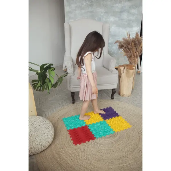Covoraș ortopedic pentru masaj 6 elemente, Puzzle, elemente marine_4820264130093_Pebebe