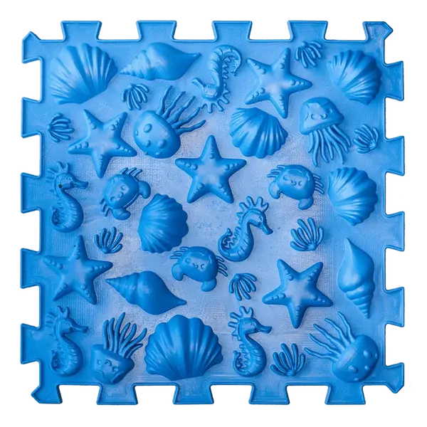 Covoraș ortopedic pentru masaj 6 elemente, Puzzle, elemente marine_4820264130093_Pebebe