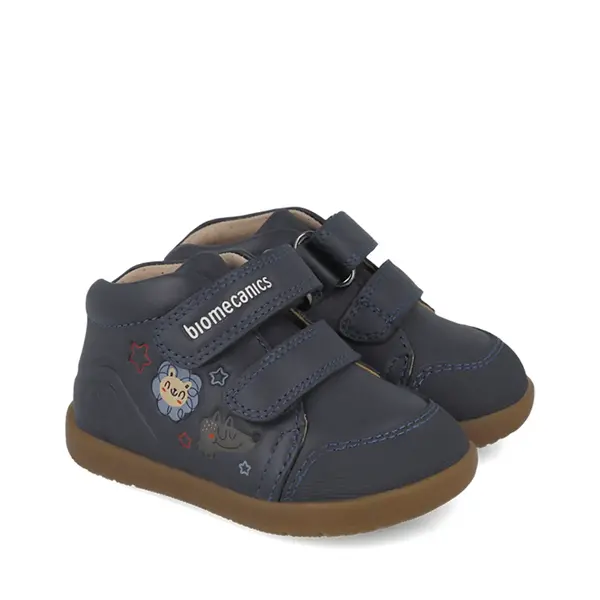 Ghete Biomecanics Wider baieti, piele naturala, primii pași, BioGateo, bleumarin cu imprimeu_261153-A183-21_Pebebe