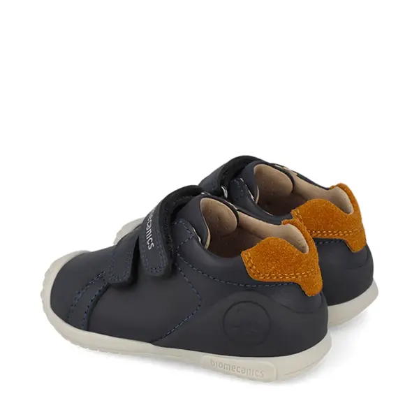 Pantofi Biomecanics baieti, piele naturala, primii pași, sustinere calcai, BioGateo, bleumarin_261120-A183-20_Pebebe