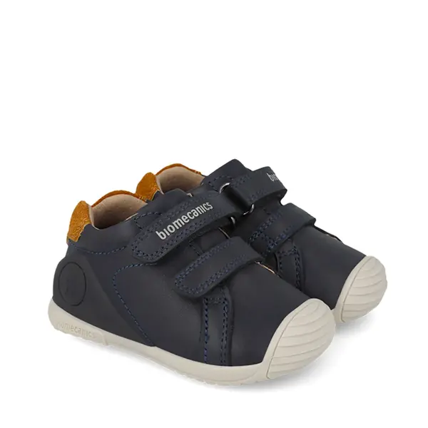 Pantofi Biomecanics baieti, piele naturala, primii pași, sustinere calcai, BioGateo, bleumarin_261120-A183-20_Pebebe