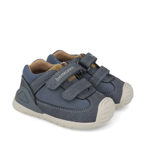Pantofi Biomecanics baieti, piele naturala si material textil, Biogateo Casual, bleumarin_261127-A556-19_Pebebe