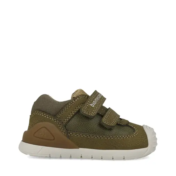 Pantofi Biomecanics baieti, piele naturala si material textil, Biogateo Casual, khaki_261127-B788-20_Pebebe