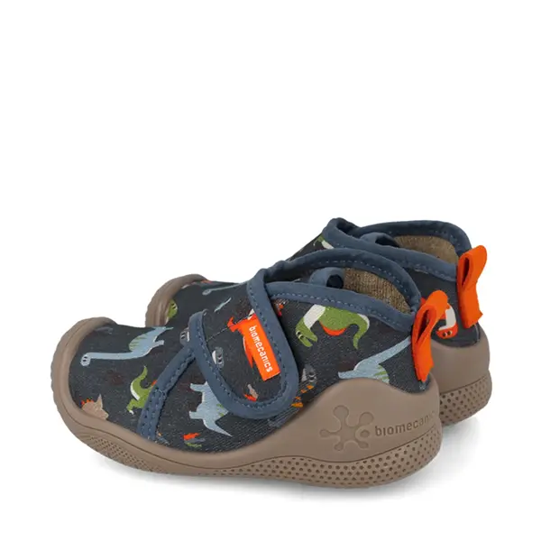 Pantofi Biomecanics Biohome, fete, material textil, sustinere calcai, roz cu imprimeu_261184-A089-19_Pebebe