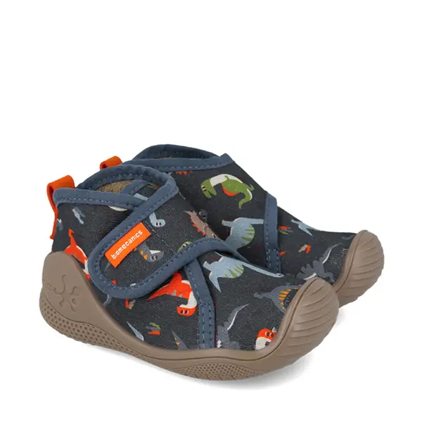 Pantofi Biomecanics Biohome, fete, material textil, sustinere calcai, roz cu imprimeu_261184-A089-19_Pebebe