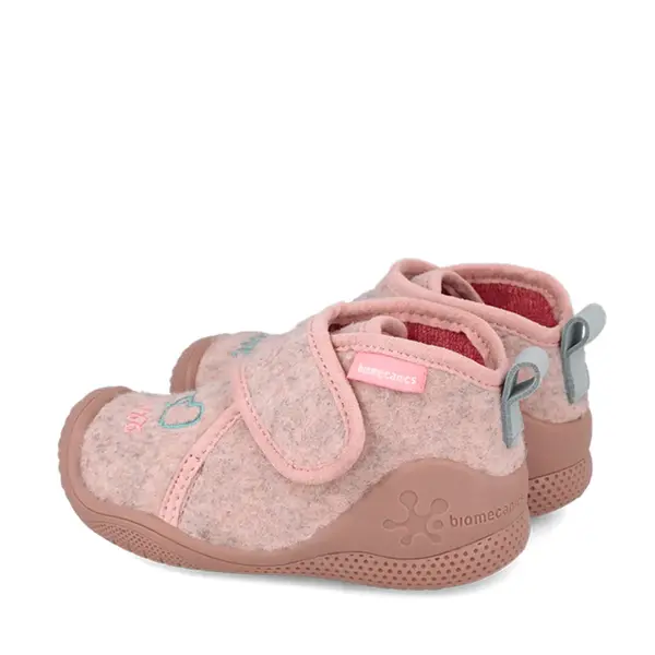 Pantofi Biomecanics fete, material textil, sustinere calcai, Biohome, roz cu inimioare_261181-B032-20_Pebebe