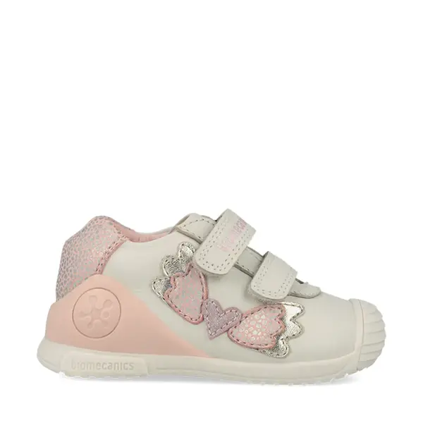 Pantofi Biomecanics fete, piele naturala, Biogateo Casual, crem cu fluturas_261104-C695-19_Pebebe