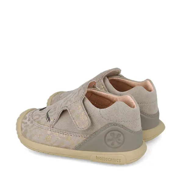 Pantofi Biomecanics, fete, piele naturala, Biogateo Casual, gri sidef imprimeu pisicuta_261105-A154-19_Pebebe