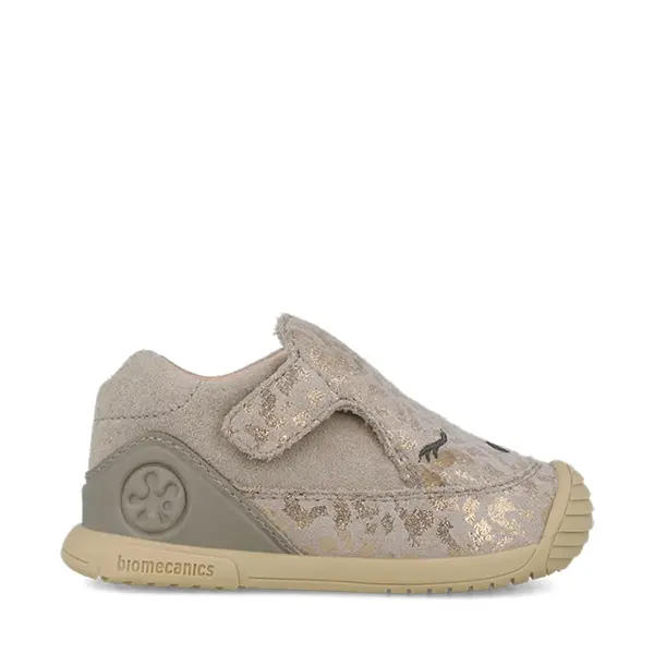 Pantofi Biomecanics, fete, piele naturala, Biogateo Casual, gri sidef imprimeu pisicuta_261105-A154-19_Pebebe