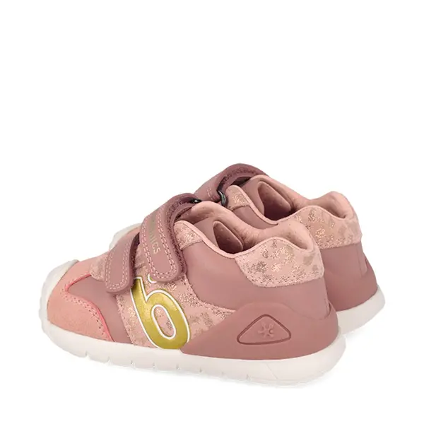 Pantofi Biomecanics fete, piele naturala, Biogateo Casual, roz cu auriu_261108-B159-20_Pebebe