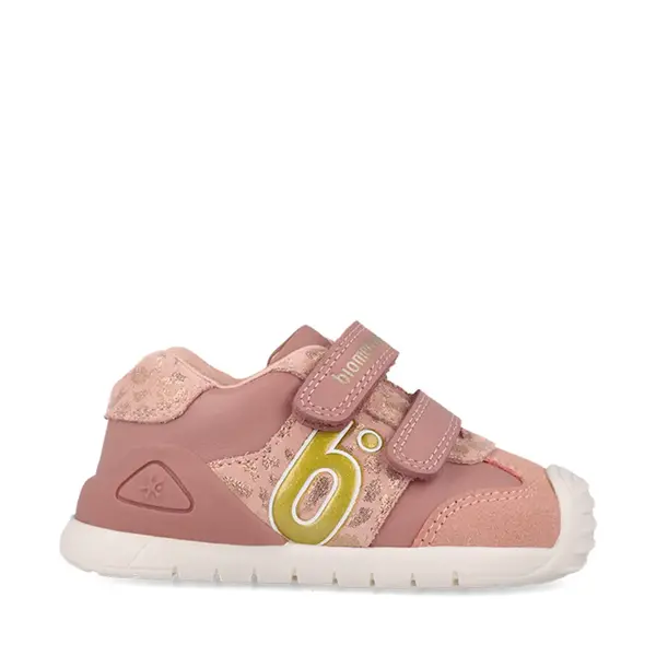Pantofi Biomecanics fete, piele naturala, Biogateo Casual, roz cu auriu_261108-B159-20_Pebebe