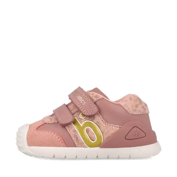 Pantofi Biomecanics fete, piele naturala, Biogateo Casual, roz cu auriu_261108-B159-20_Pebebe