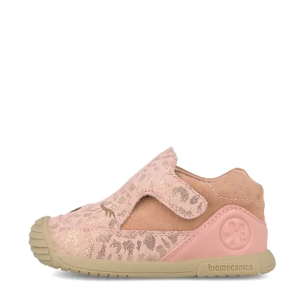 Pantofi Biomecanics, fete, piele naturala, Biogateo Casual, roz prafuit imprimeu pisicuta_261105-B193-19_Pebebe