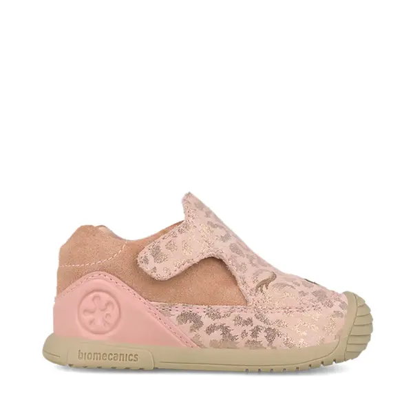 Pantofi Biomecanics, fete, piele naturala, Biogateo Casual, roz prafuit imprimeu pisicuta_261105-B193-19_Pebebe