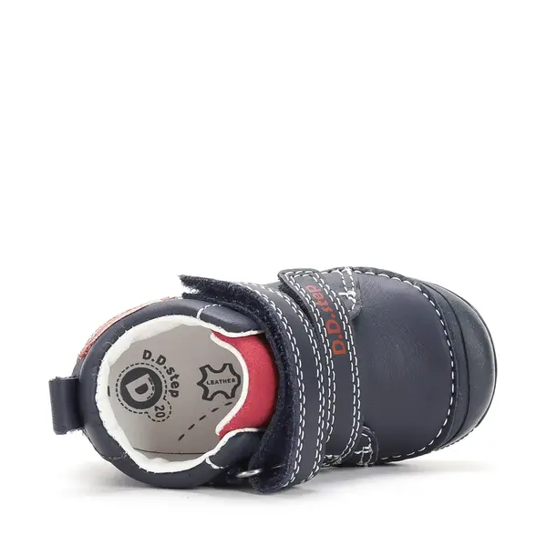 Pantofi D.D Step Baieti, piele naturală, captuseală din piele, talpă flexibilă, bleumarin, corabie pirati_S082-62627-20_Pebebe