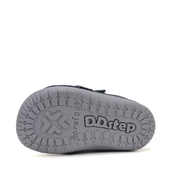 Pantofi D.D. Step Barefoot, baieti, piele naturala, primii pasi, albastru, design excavator_S070-62964B-20_Pebebe