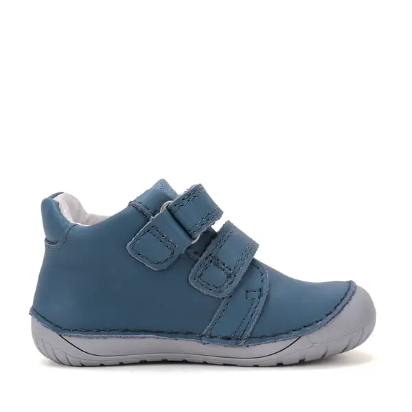 Pantofi D.D. Step Barefoot, baieti, piele naturala, primii pasi, albastru, design excavator_S070-62964B-20_Pebebe