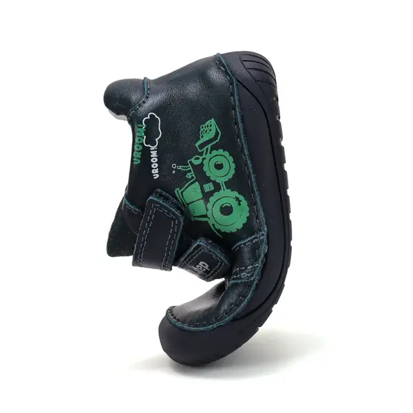 Pantofi D.D. Step Barefoot, baieti, piele naturala, primii pasi, bleumarin, design excavator_S070-62964A-20_Pebebe