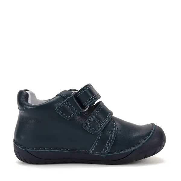 Pantofi D.D. Step Barefoot, baieti, piele naturala, primii pasi, bleumarin, design excavator_S070-62964A-20_Pebebe