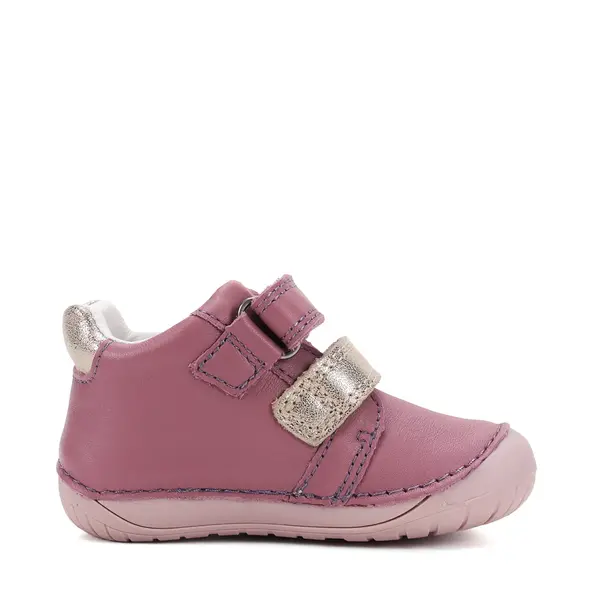 Pantofi D.D. Step,Barefoot, fete, piele naturala, primii pasi, mov, design cu bufnita_S070-62659B-20_Pebebe