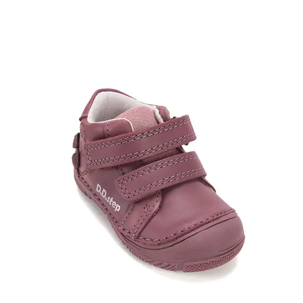Pantofi D.D Step Fete, piele naturală, captuseală din piele, talpă flexibilă, mov, cu ursulet_S082-62150A-20_Pebebe